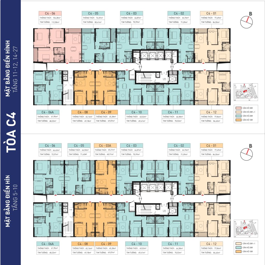 mặt bằng tòa c4 dự án capital square đà nẵng