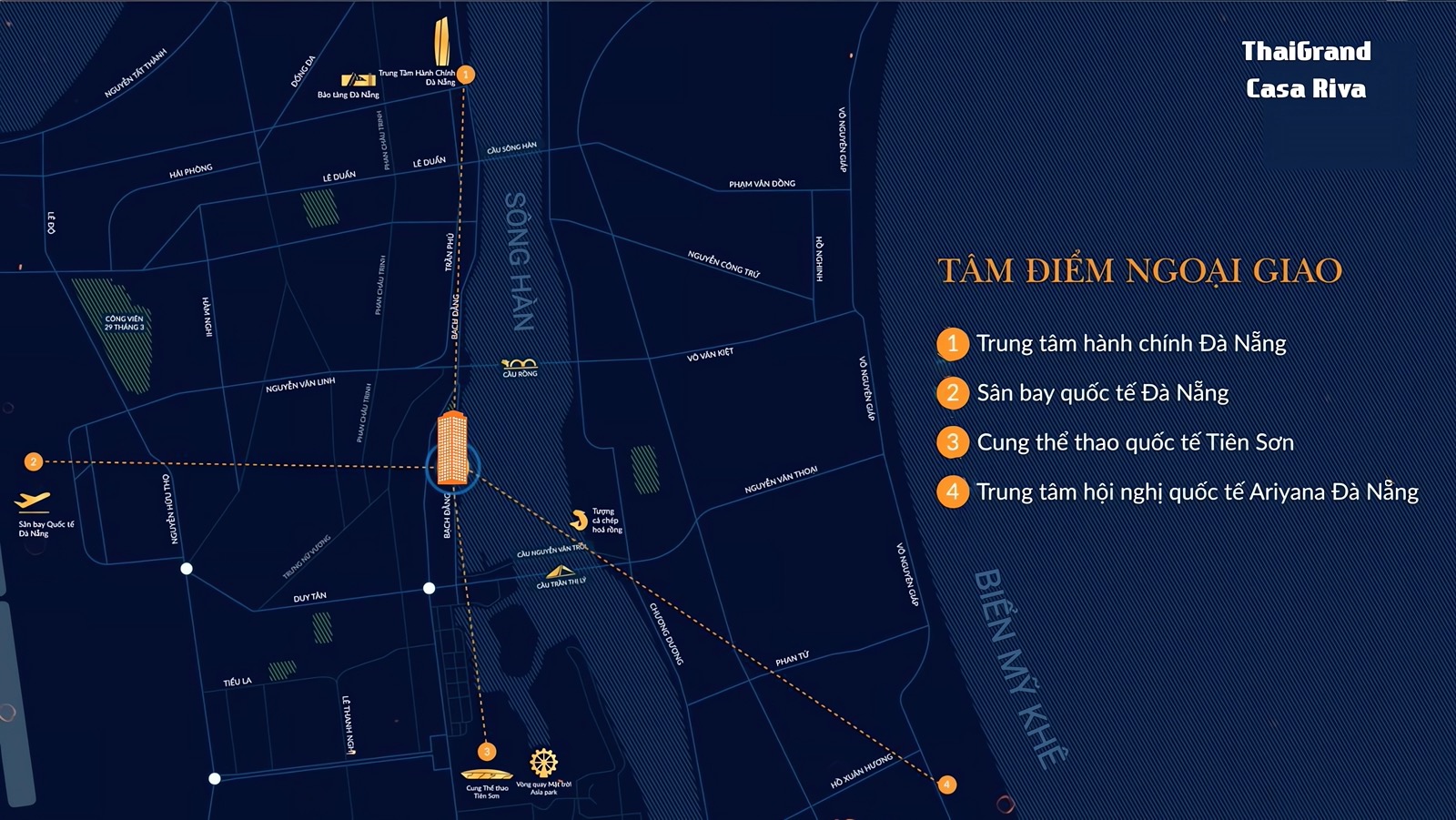 Vị trí căn hộ ThaiGrand Casa Riva Đà Nẵng