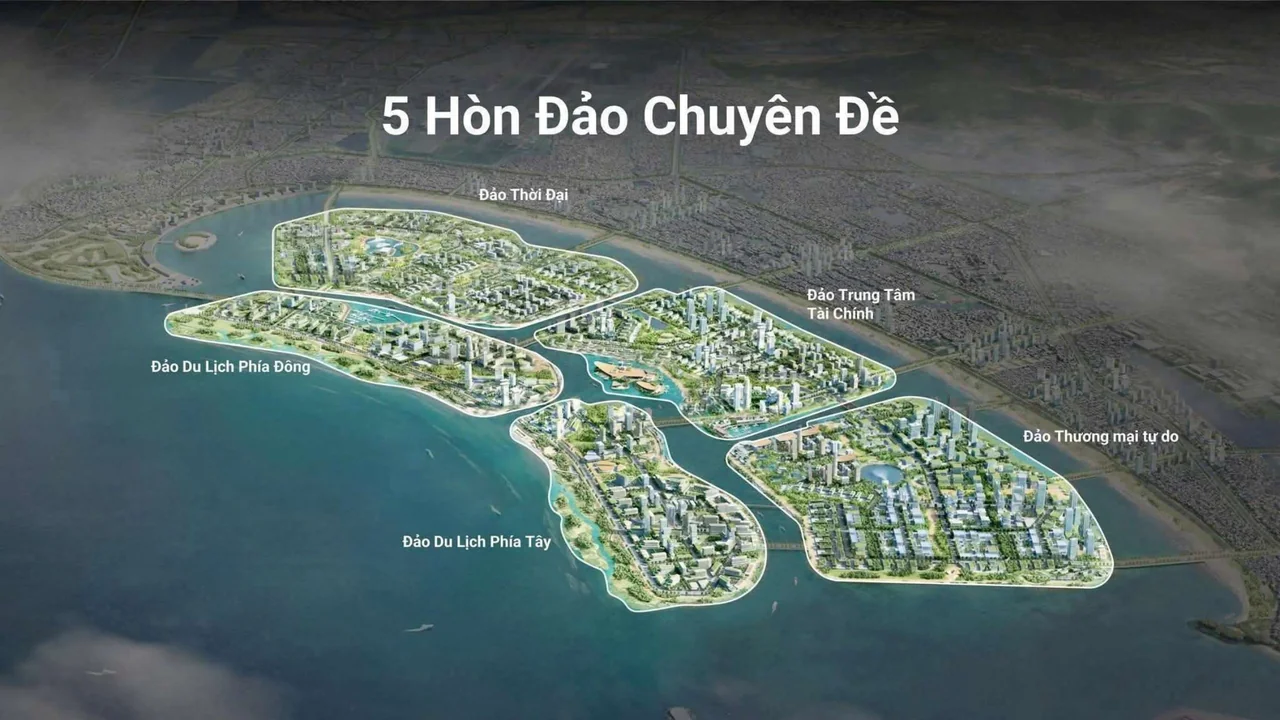5 đảo nhân tạo trong phương án ý tưởng khu đô thị lấn biển Đà Nẵng