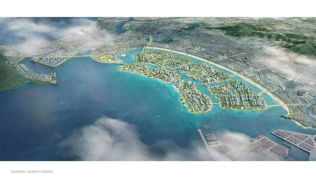 Phối cảnh ý tưởng khu đô thị lấn biển trên vịnh Đà Nẵng