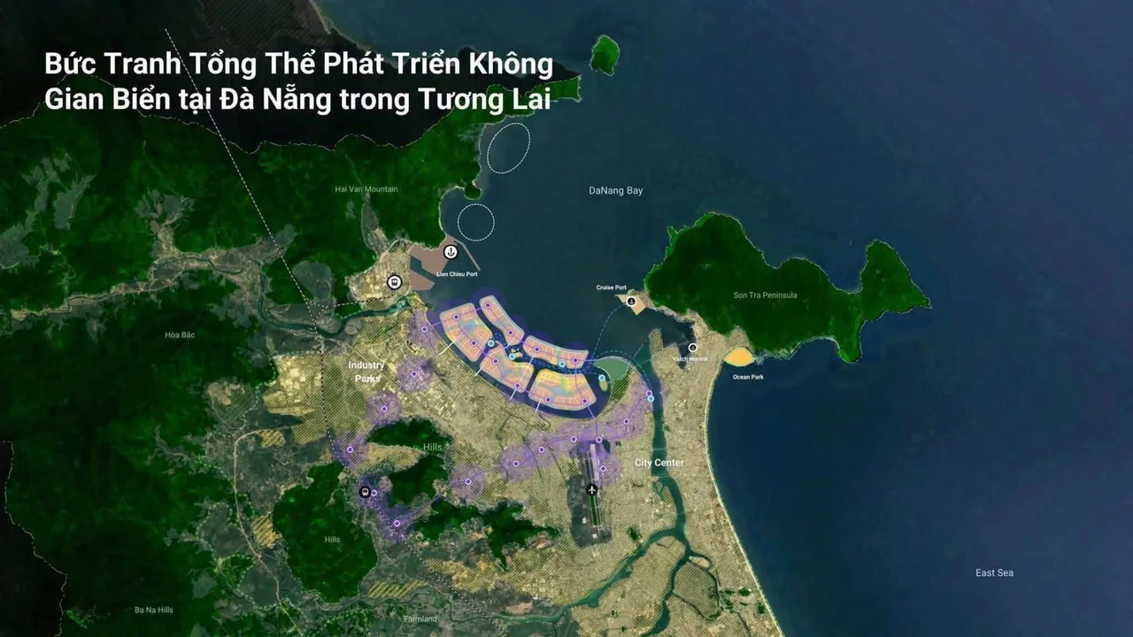 Tổng thể không gian biển Đà Nẵng trong tương lai với khu lấn biển