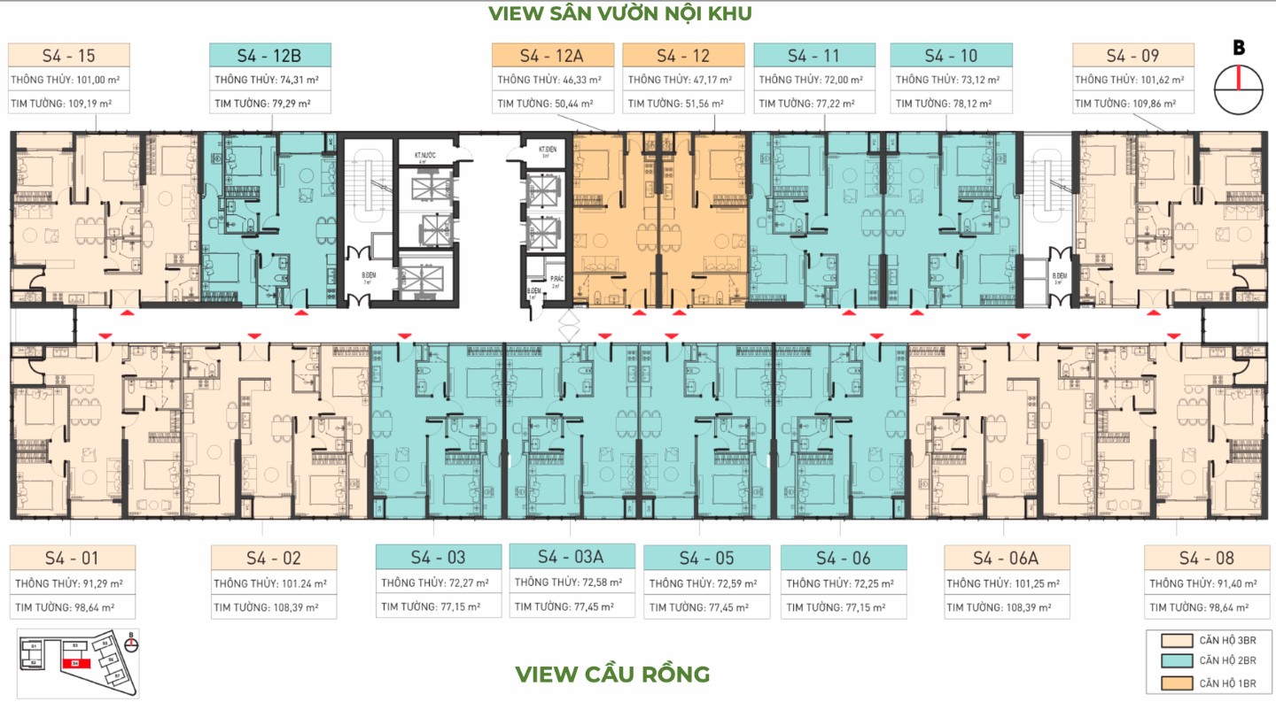 Mặt bằng tầng điển hình tòa Hudson Place dự án Capital Square Đà Nẵng