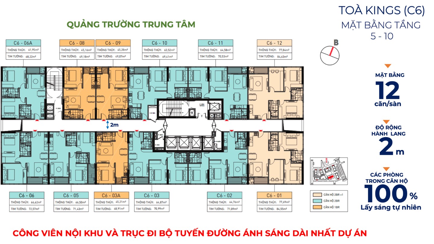 Mặt bằng tầng tòa King Place dự án Capital Square Đà Nẵng