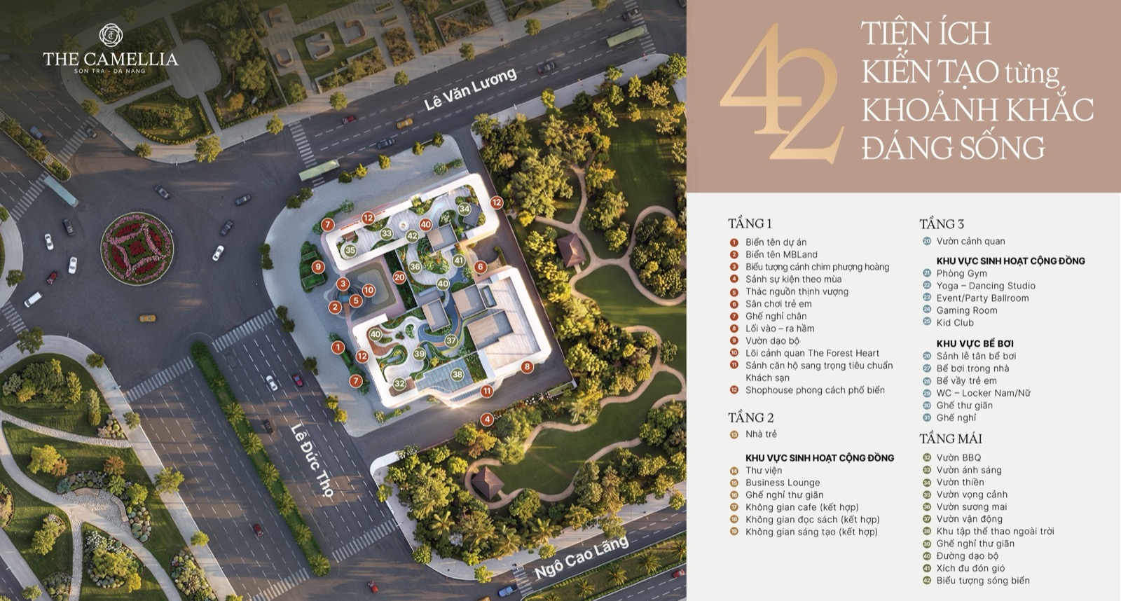 42+ tiện ích nội khu dự án The Camellia Sơn Trà Đà Nẵng