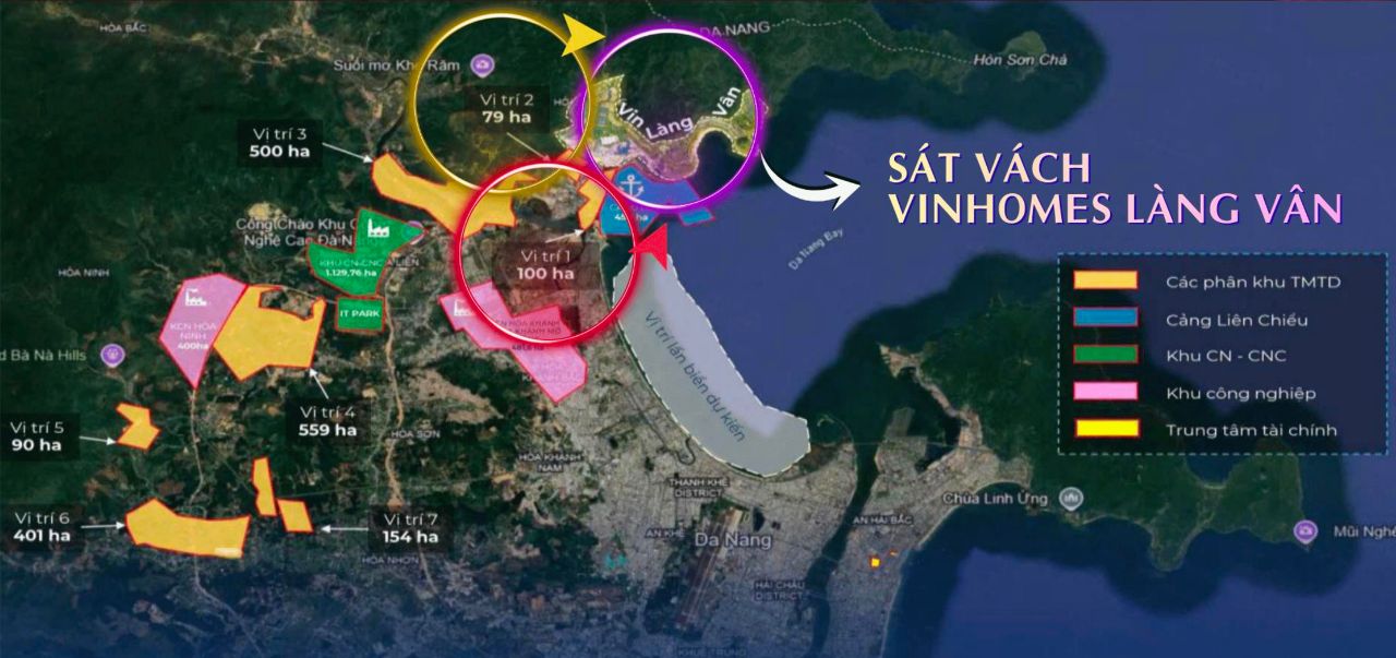 Bản đồ quy hoạch kết nối hạ tầng giao thông minh họa khoảng cách giữa Vinhomes Làng Vân và FTZ