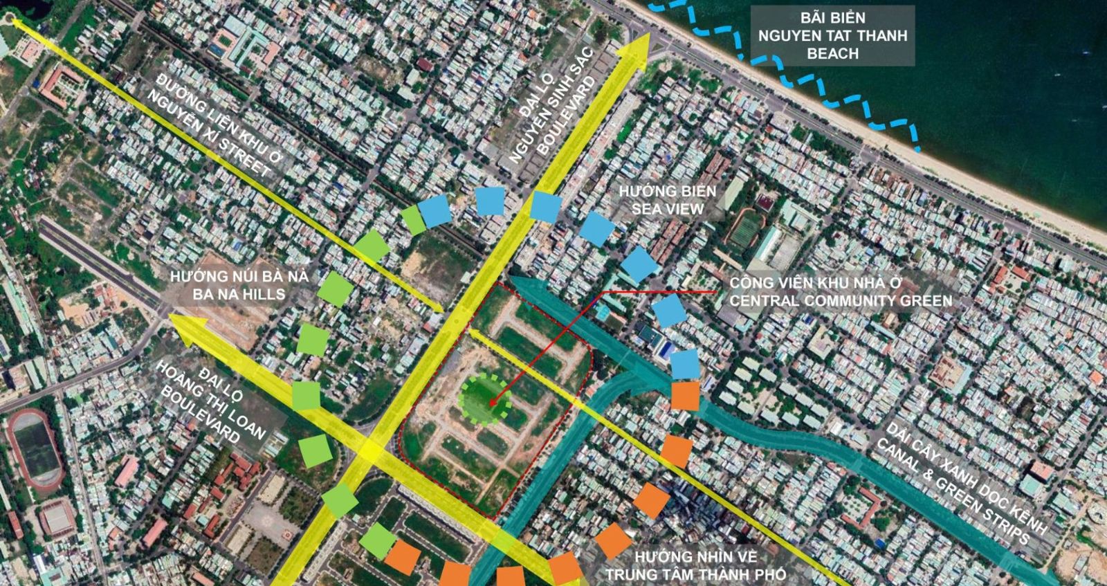 Sơ đồ vị trí được chụp và ghi chú trên Google Map