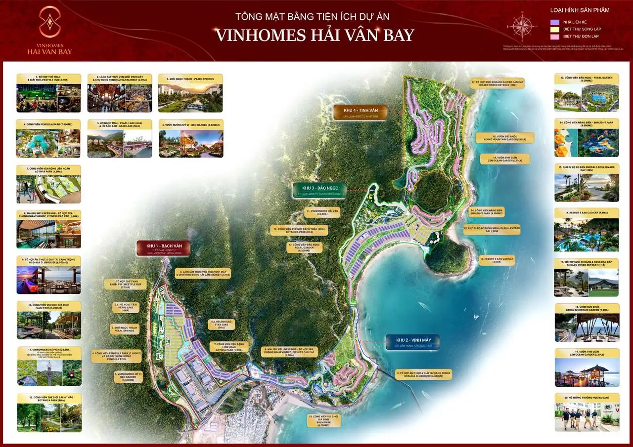 Tổng mặt bằng các phân khu Vinhomes Hải Vân Bay (Làng Vân)